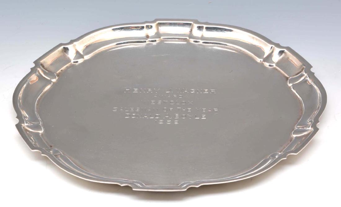 Chippendale Sterling Silver Presentation Tray by Poole (1 of 3)