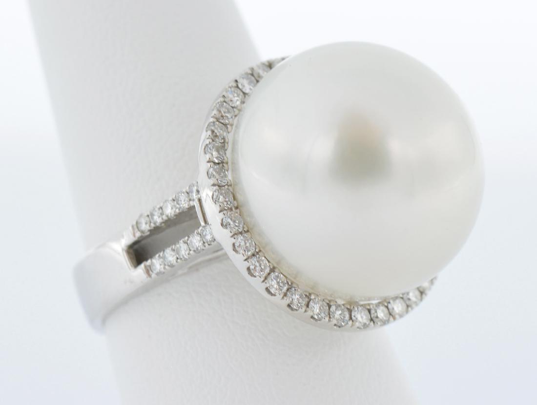 18k White gold South Sea pearl & diamond ring (1 of 2)
