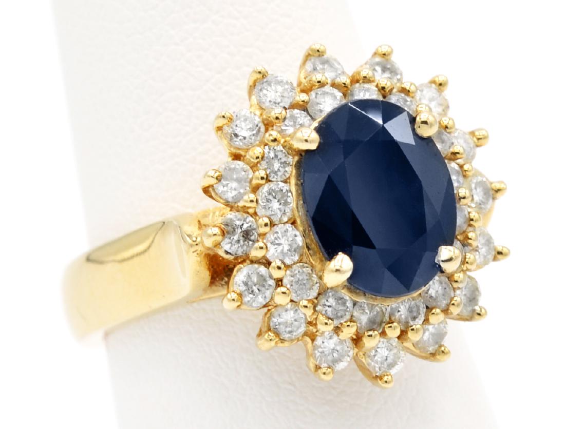 14k Yellow gold sapphire & diamond ring (1 of 2)