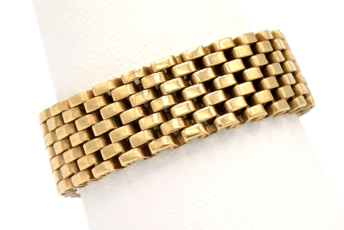 14k Yellow gold gate-link mesh ring (1 of 2)