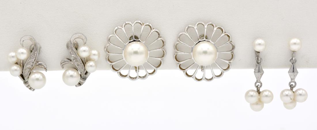 Lot: Three pair of Mikimoto pearl earrings (1 of 1)