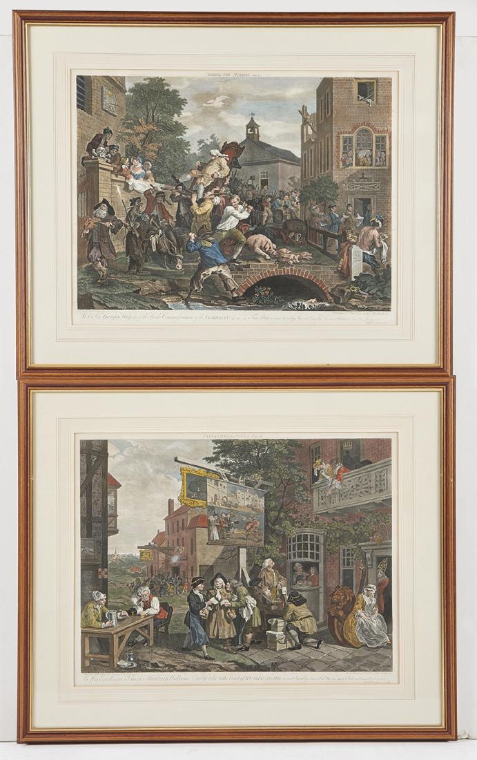 Two Hogarth colored engravings (1 of 3)