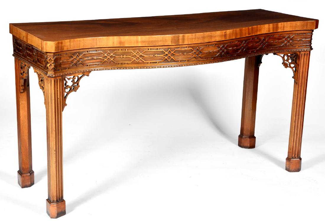 English Chippendale Mahogany Console Table (1 of 4)