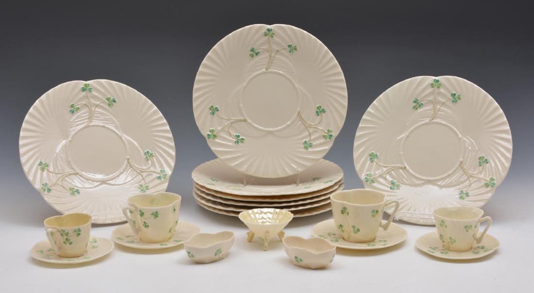 Irish Belleek Harp Dinner Plates, etc. Appx. 19 pieces. (1 of 1)