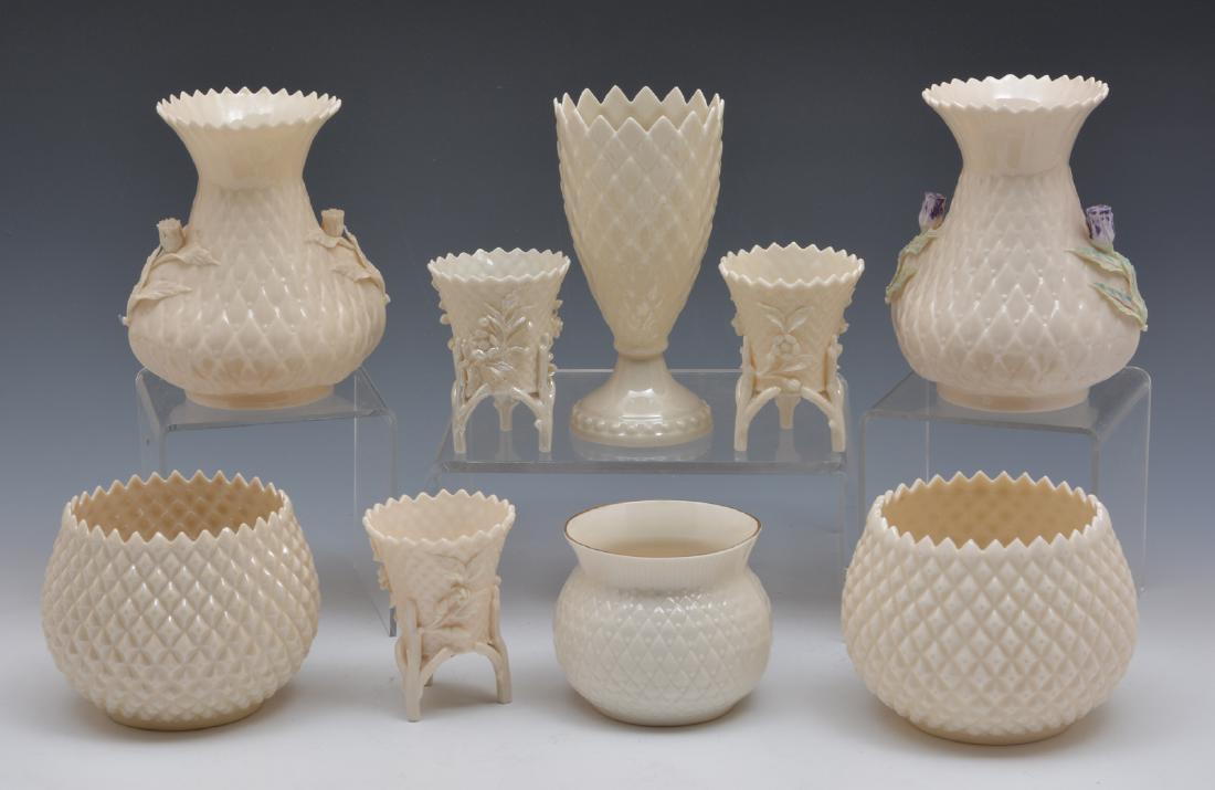 Irish Belleek Misc. Vase Grouping. 9 pcs. (1 of 1)