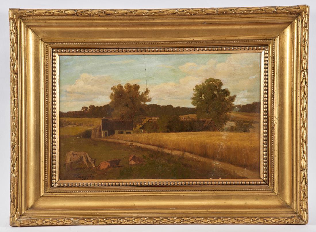 P. Raadsig, Pastoral landscape, oil on board (1 of 3)