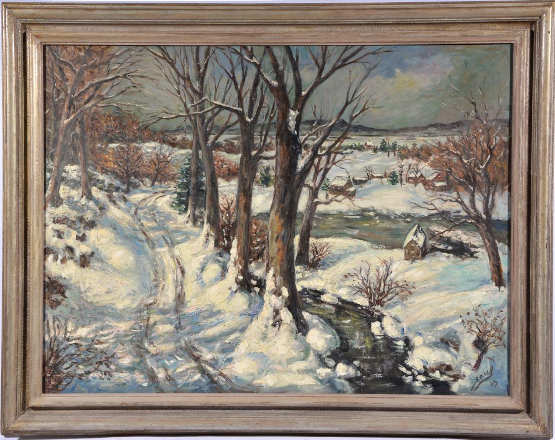 Saul Kovner Painting, "Cold Day", oil on canvas (1 of 6)