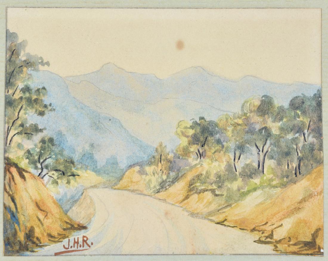 John Henry Ramm, "Walnut Creek Road", Watercolor (1 of 2)