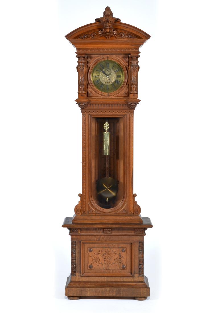Vienna regulator oak cased tall clock (1 of 5)