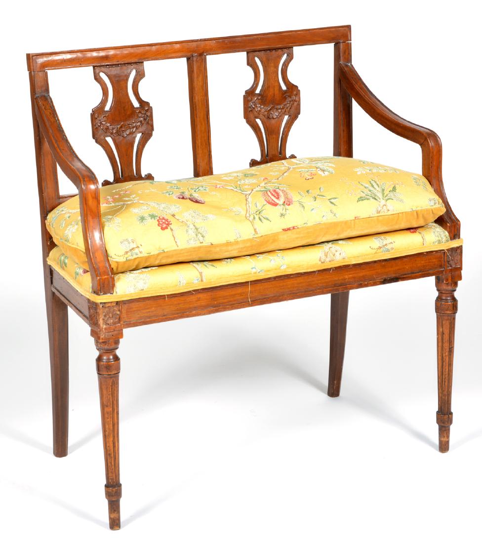 Continental Fruitwood Bench, 19th c. (1 of 4)