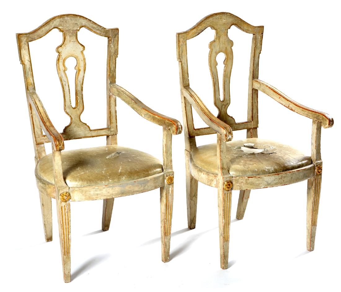 Continental Open Armchairs, Pair, 18th/19th c. (1 of 4)