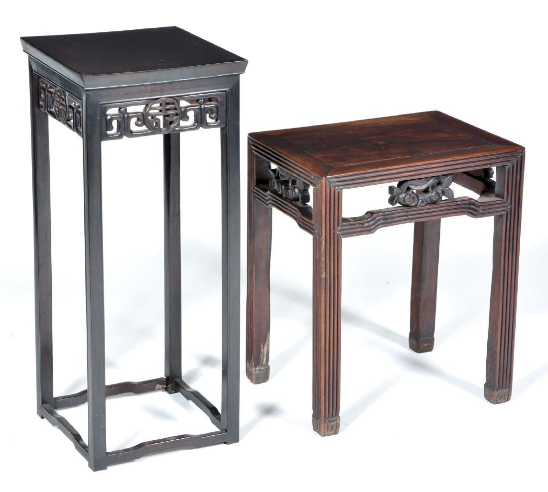 2 Chinese wooden stands / tables. Tallest: 28 1/4" (1 of 2)