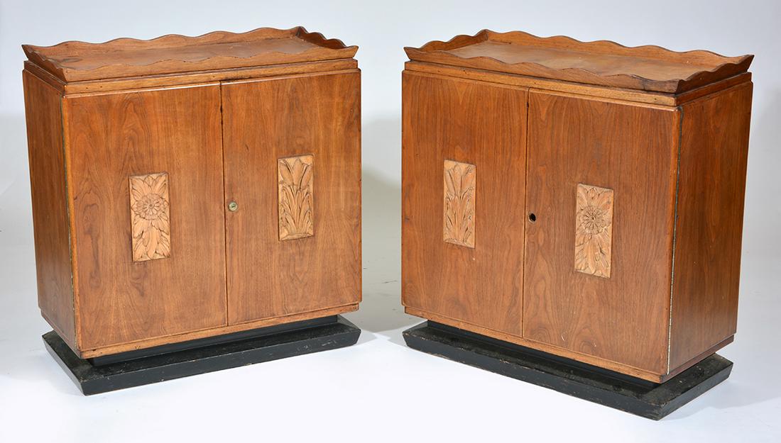Pair of Art Deco Ship's Cabinets with "tray" tops (1 of 2)