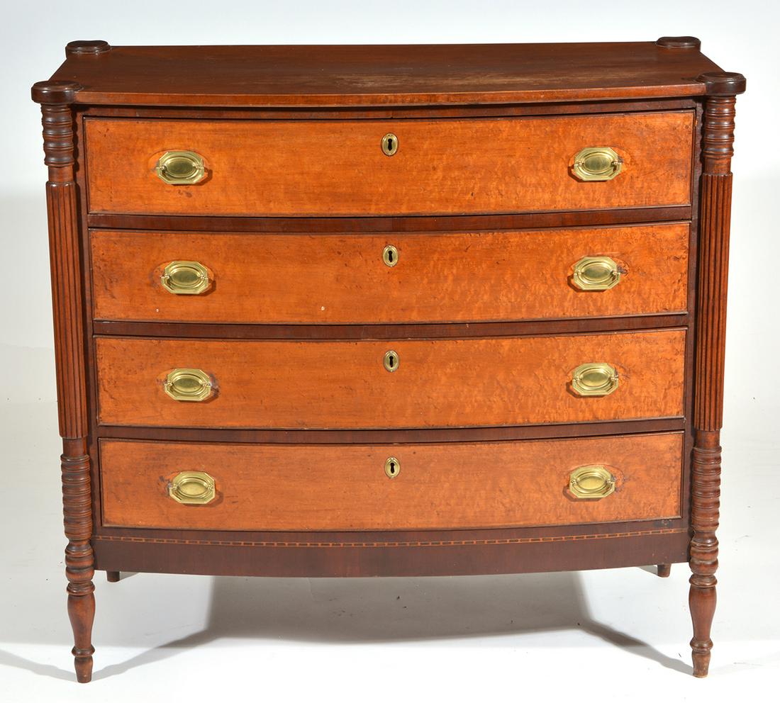 New England Federal Cherrywood Bowfront Chest (1 of 4)