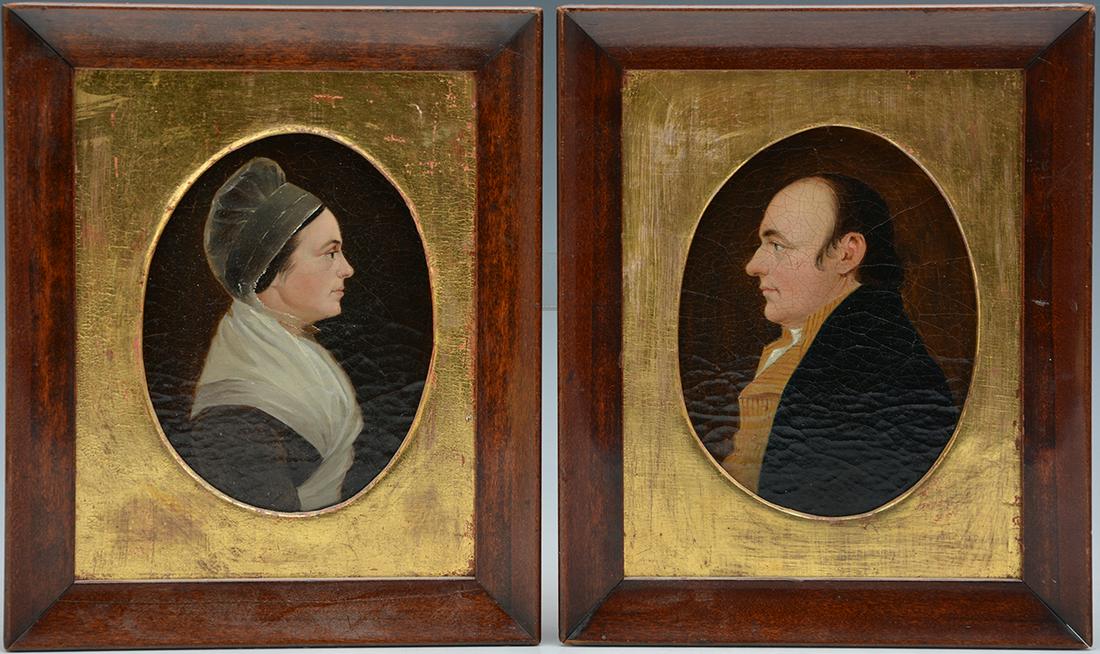 Pair of 19th c Portraits, oils on canvas, unsigned (1 of 2)