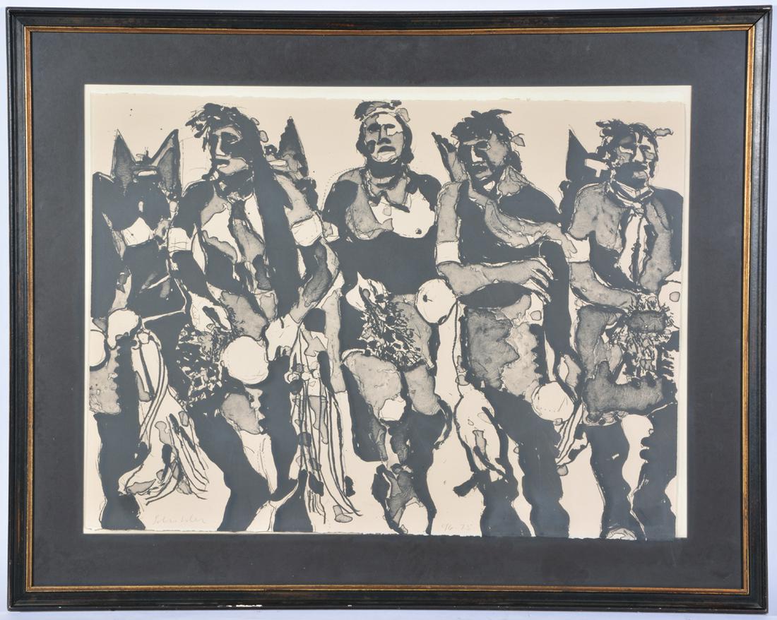 Fritz Scholder (1937-2005), Lithograph, Hopi Dancers (1 of 5)