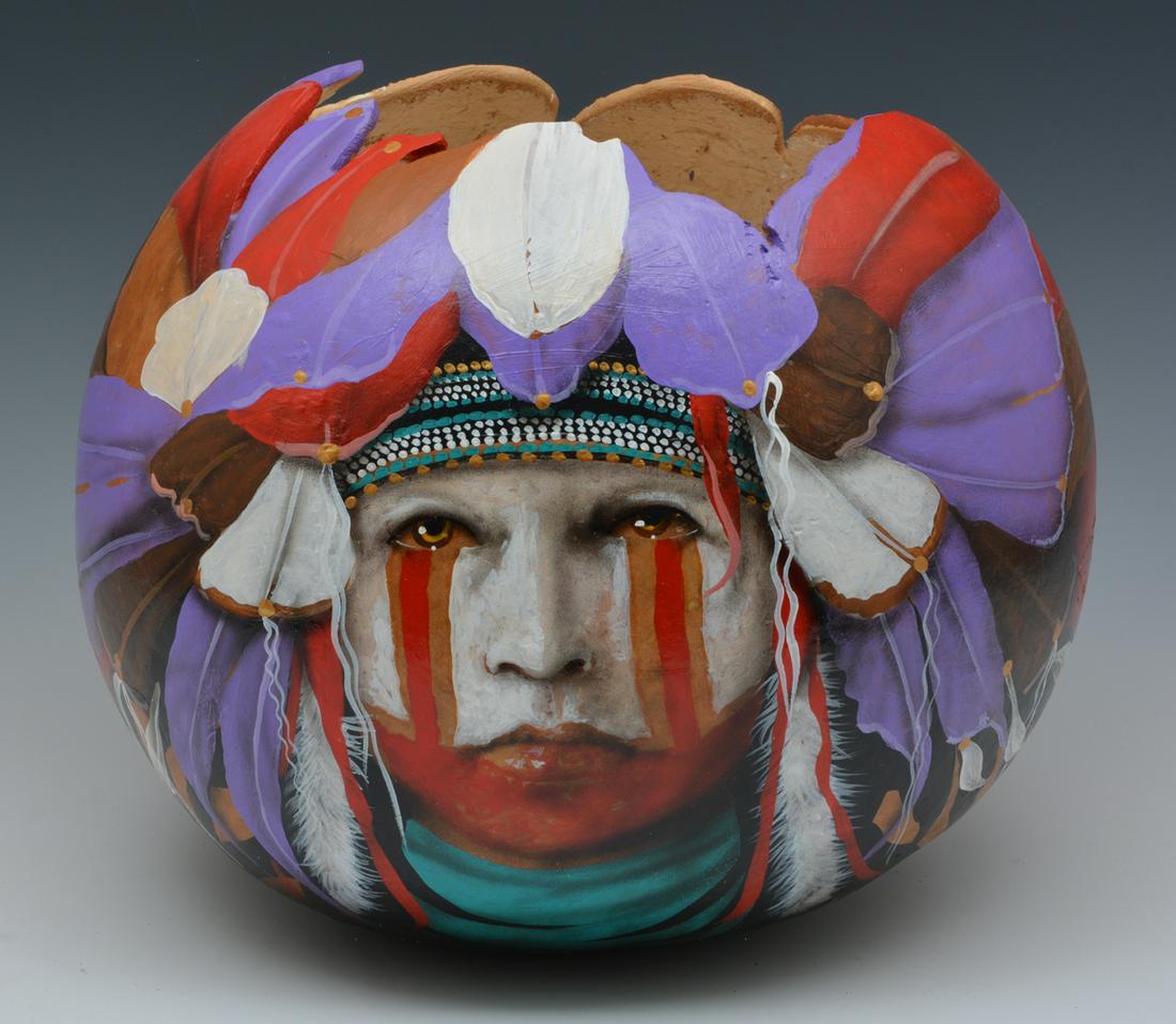 J.D. Challenger, (B. 1951), Native American Gourd (1 of 6)