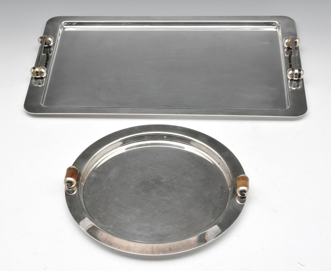 2 Rede Guzzini Handled Silver Plate Trays (1 of 4)
