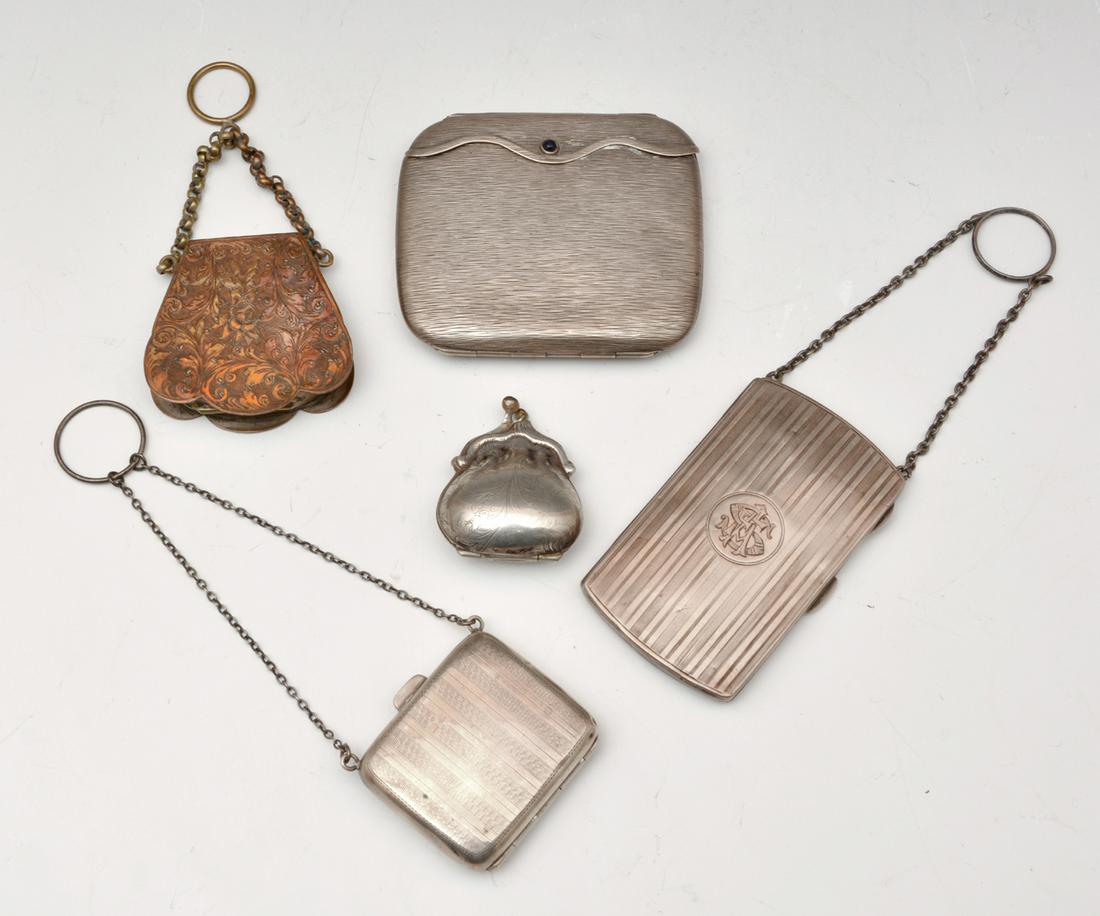 Silver Victorian "Purses"; 2 English; 1 marked "800" (1 of 2)