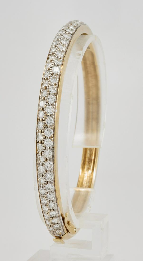 14k Yellow gold & diamond bangle bracelet (1 of 1)
