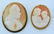 Lot: Brooch/pendant shell cameos includes 14k, 18k