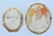 Lot: 14k Yellow gold shell cameo brooch/pendant lot (2)