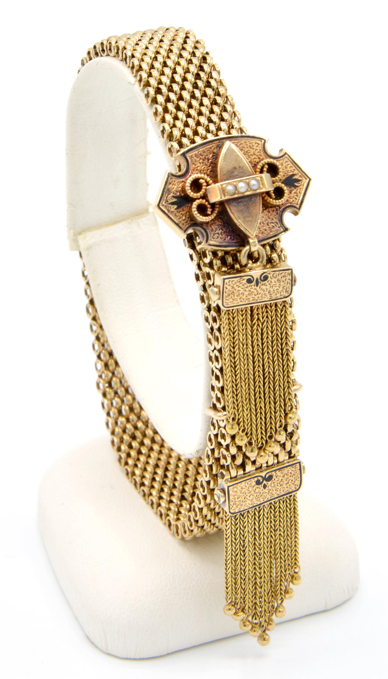 14k Yellow gold Victorian slide bracelet (1 of 2)