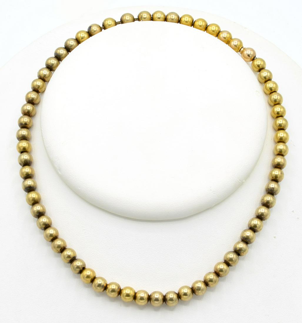 14k Yellow gold Victorian bead necklace (1 of 2)