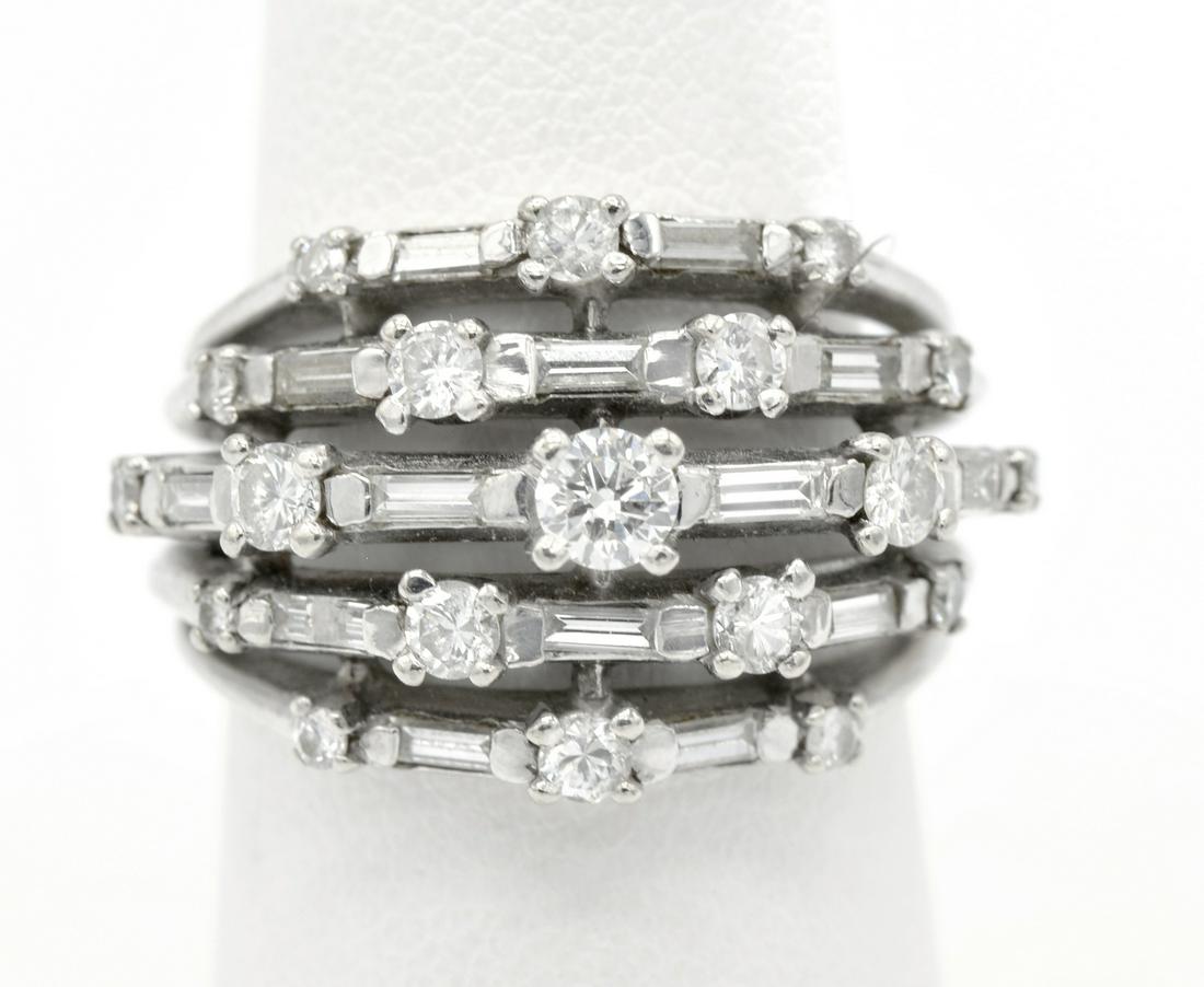 14k White gold five band diamond ring (1 of 2)