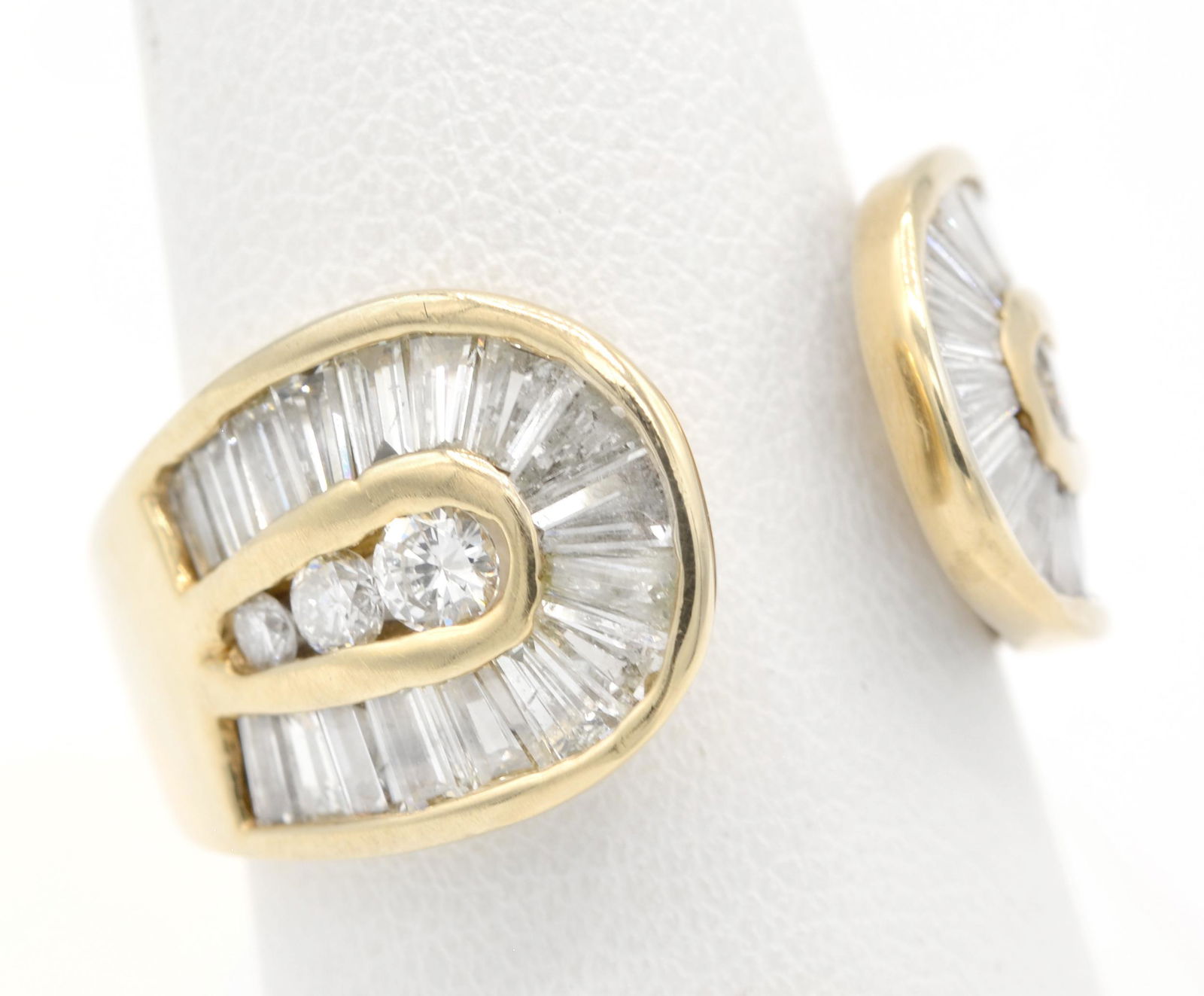 14k Yellow gold and diamond cuff ring (1 of 2)