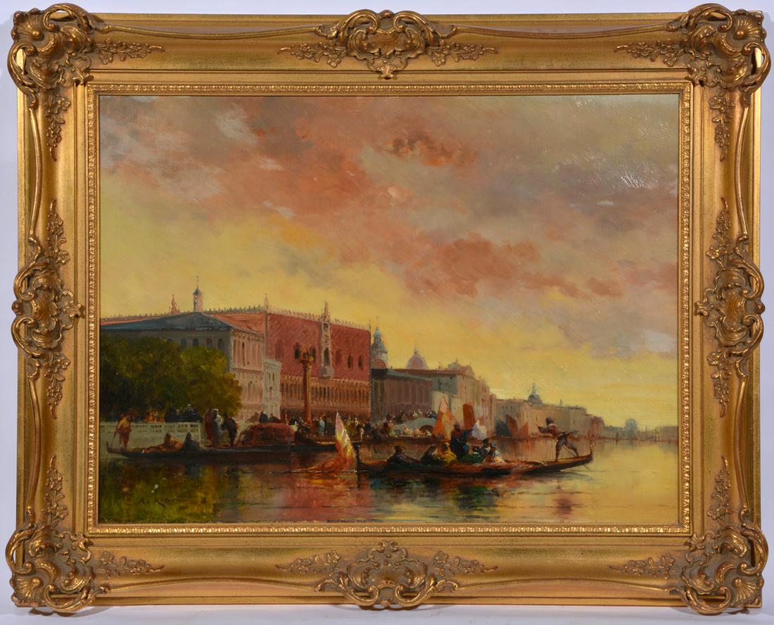 Auguste Maillet Rigon (Fr, 1855-1884), Venetian Lagoon (1 of 3)