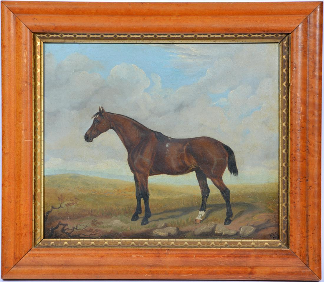 19th c English Horse Portrait signed "KEC 1863" (1 of 4)