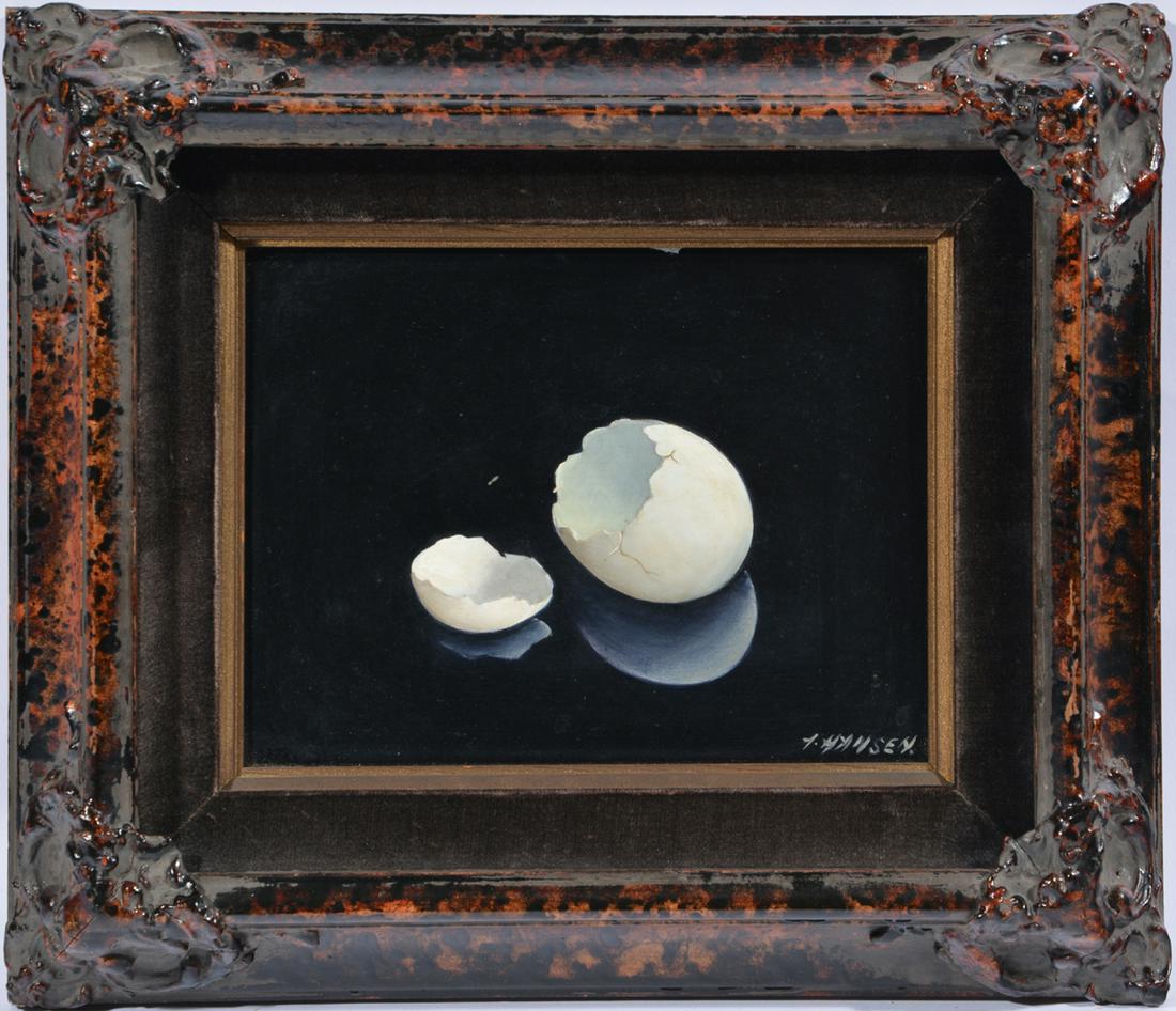 Josef Hansen Silhavy. (Czech), Egg Shell, oil/masonite (1 of 3)