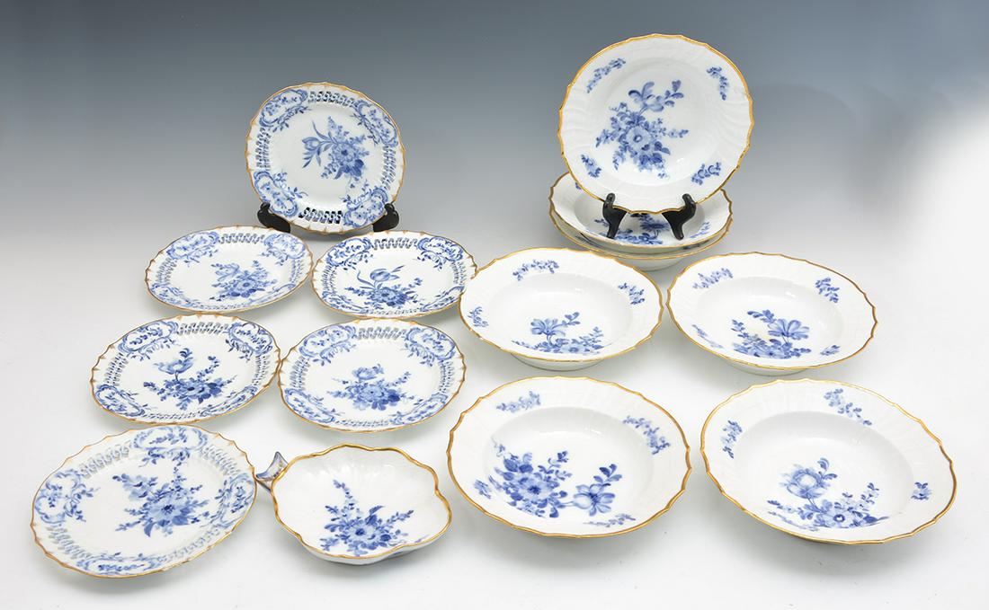 Royal Copenhagen dinnerware, blue flowers, gold rim (1 of 2)