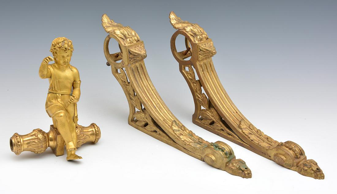French Gilt Bronze Lot including a figure of young boy (1 of 3)
