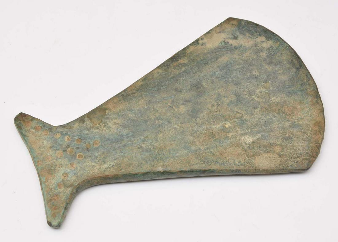 Early Asiatic Bronze Axe Head or Chopper (1 of 3)