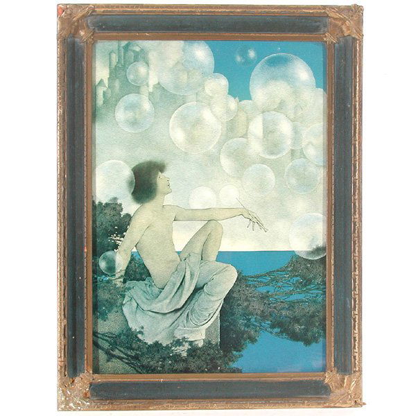 Maxfield Parrish Print, Air Castles: PRINT. Maxfield Parrish, Air Castles, print, 13 1/2" x 9 1/2" viewed, good condition.