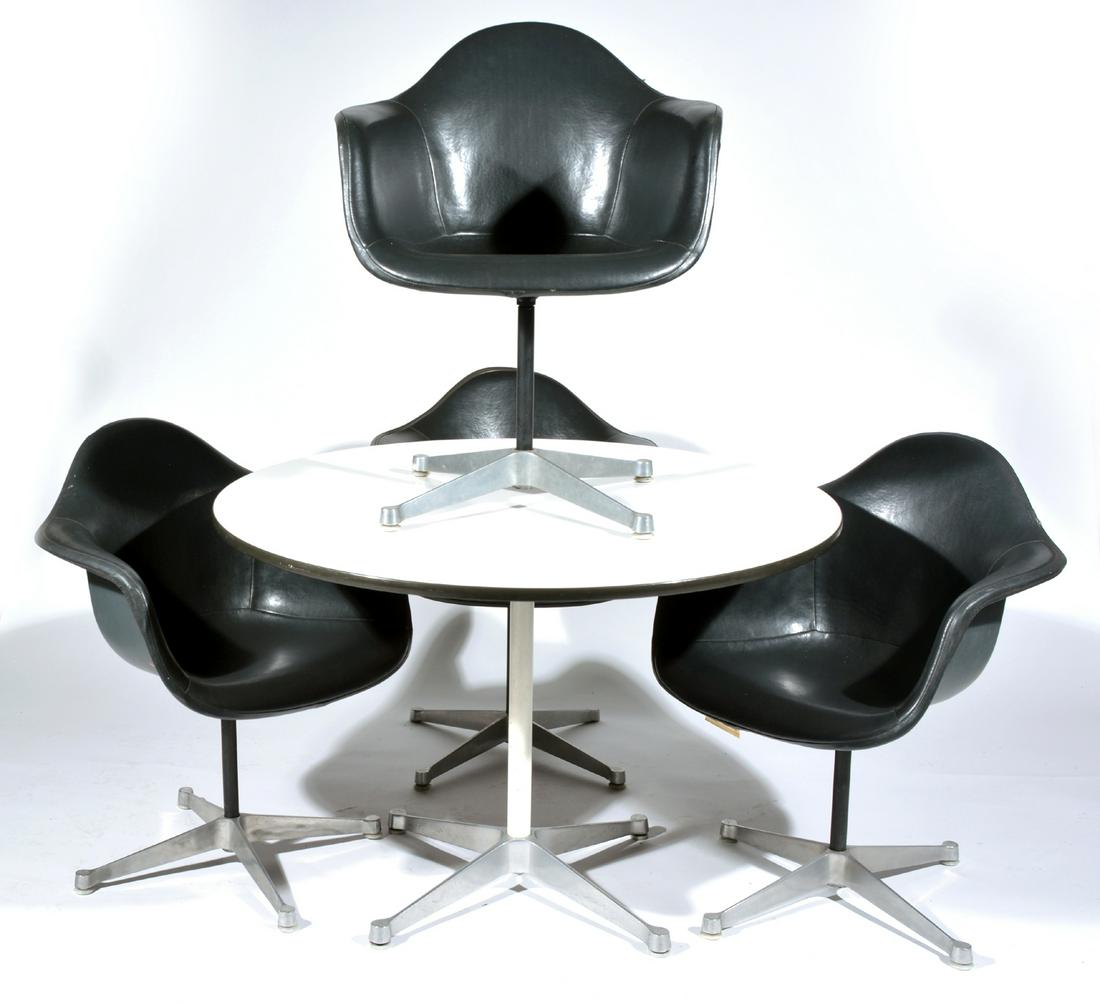 Herman Miller Round Table & 4 Swivel Armchairs. (1 of 3)