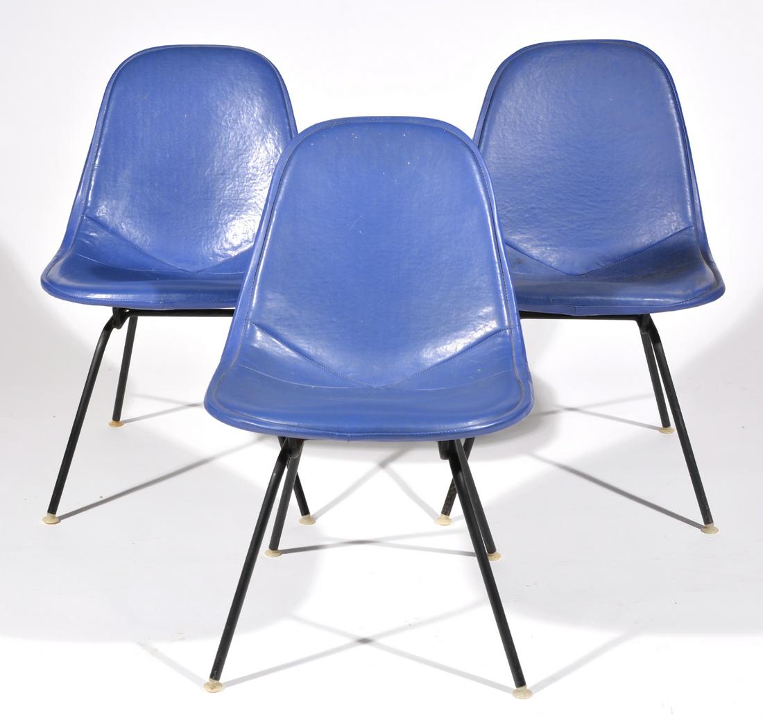 Herman Miller Side Chairs (3) in blue vinyl (1 of 4)