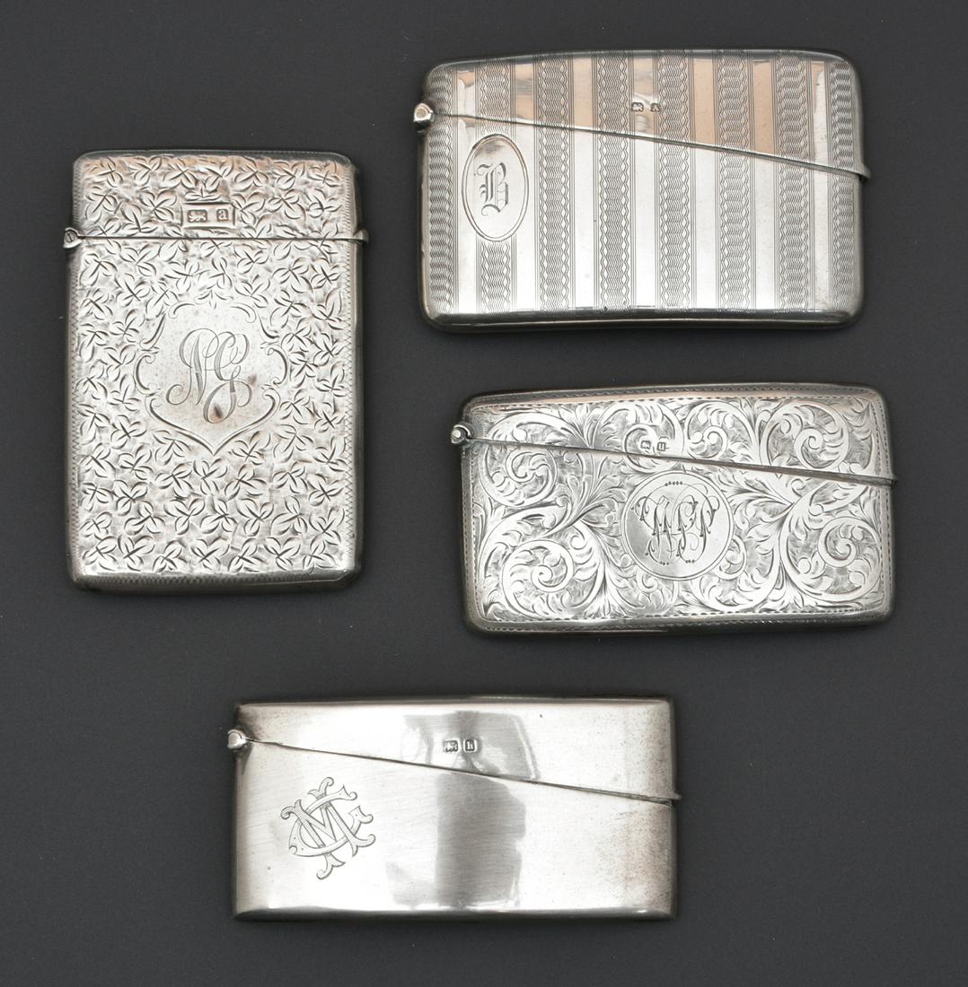 4 English Sterling Silver Calling Card Cases. (1 of 2)