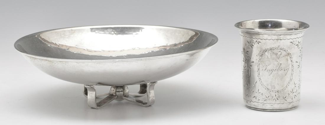 Danish Silver Cup and Footed Bowl. (1 of 3)