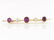 14k Yellow gold ruby & diamond bar pin