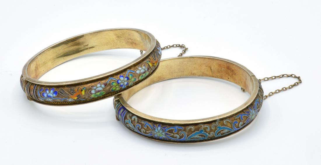 Two enamel Chinese bangle bracelets (1 of 2)