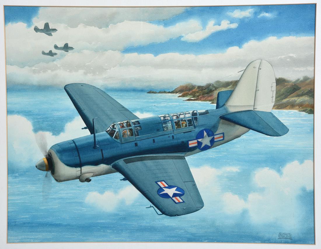 Alfred Owles Watercolor WWll fighter Planes (1 of 4)