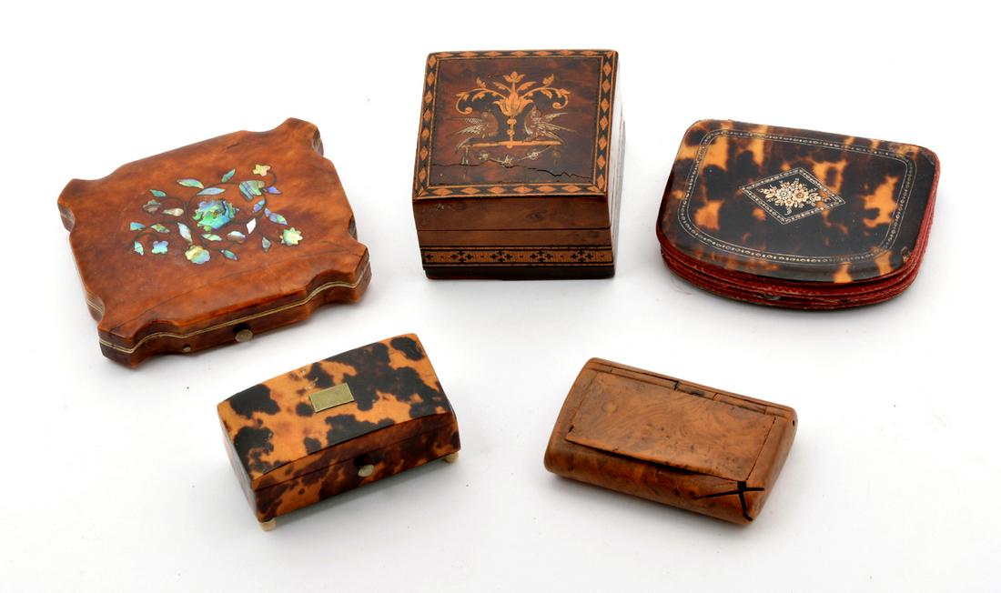 Grouping of Treen Boxes (5). (1 of 2)