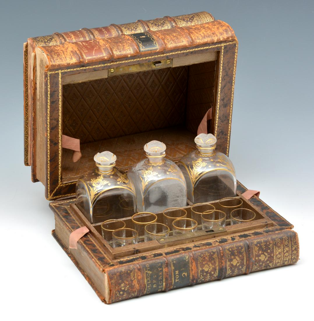 English Leather Book Tantalus, early 19th c. (1 of 6)