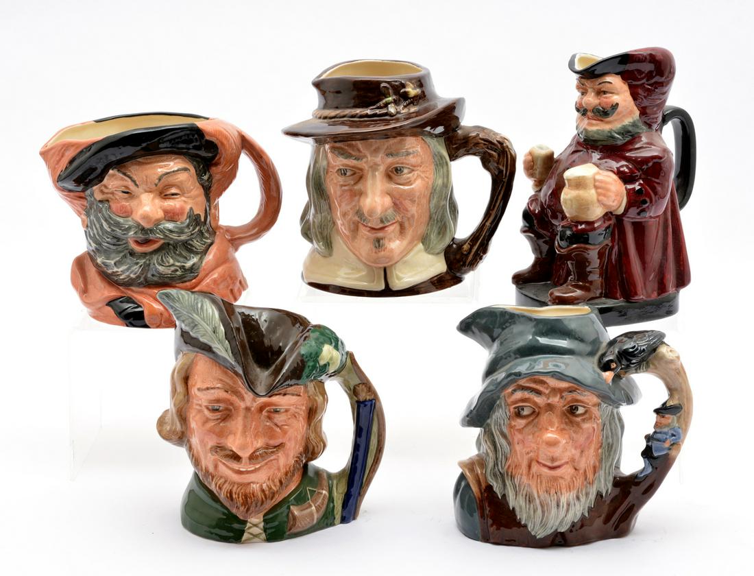 Royal Doulton Toby Jug Grouping (5). (1 of 2)