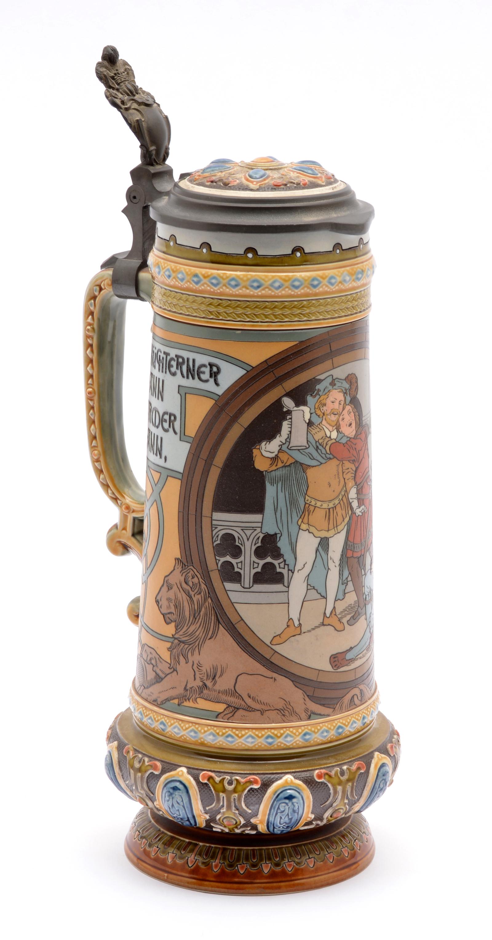 Mettlach 2L drinking Cavaliers Quidenus Stein 2690 (1 of 7)