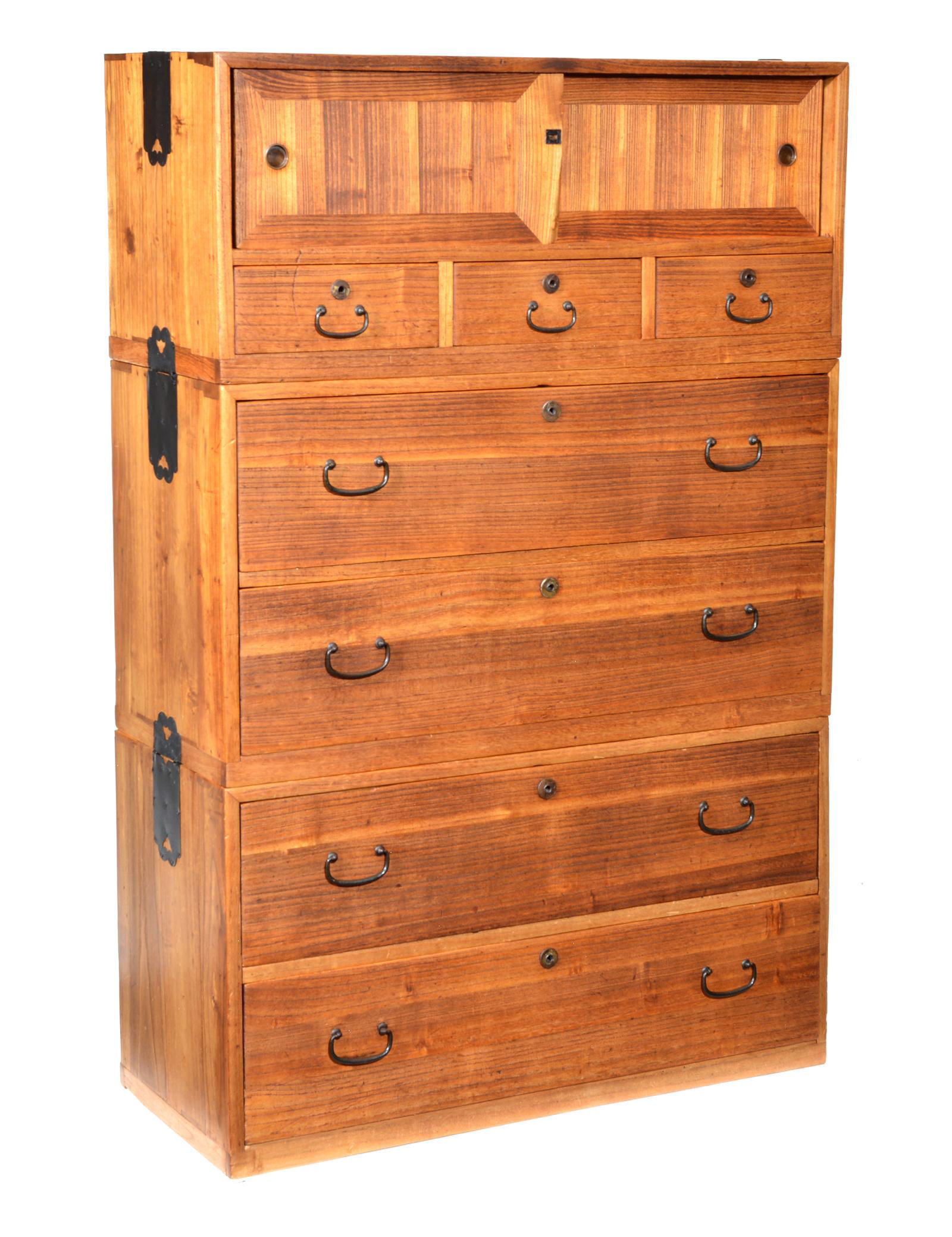 Japanese Kimono Tansu, Kiri Wood, late 19th c. (1 of 2)