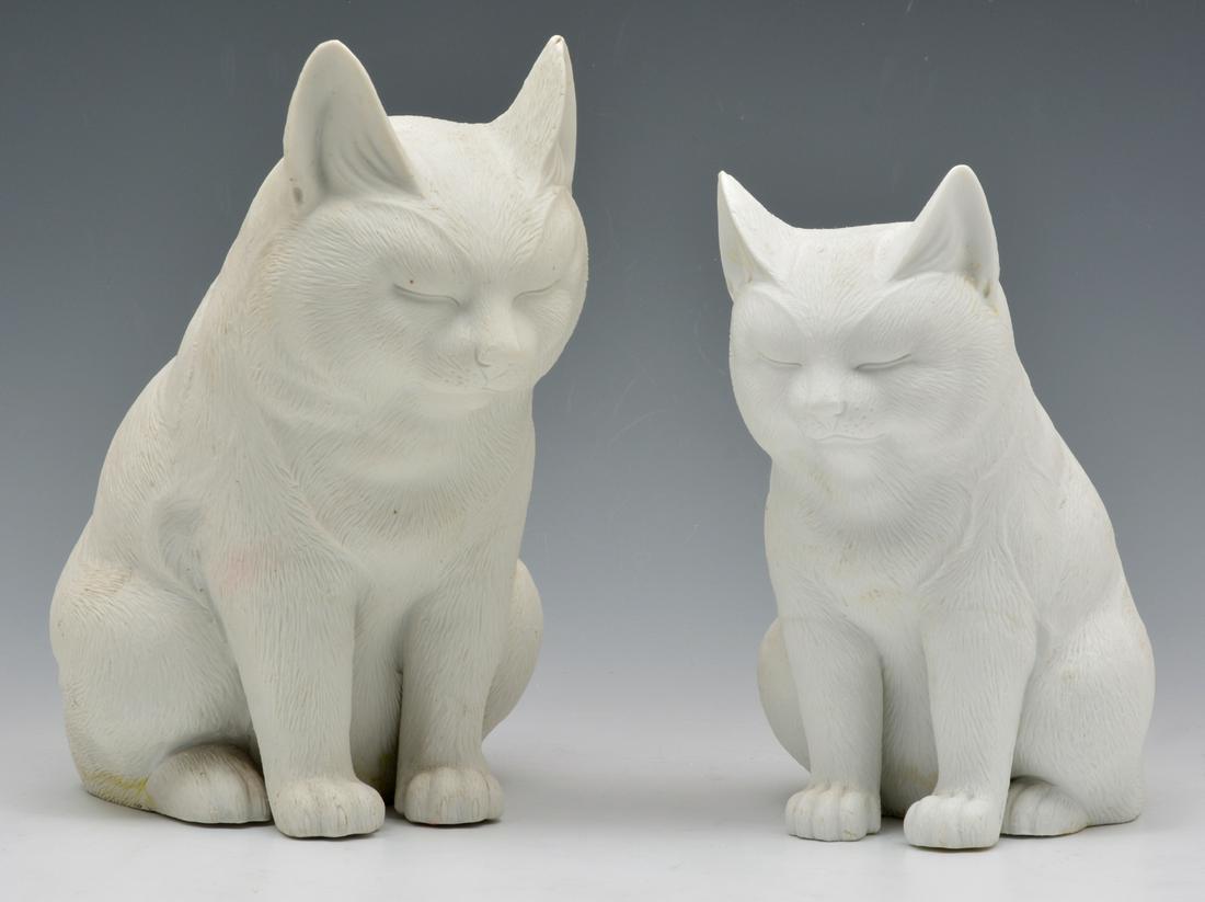 Hirado Unglazed Bisque Seated Cats (2) (1 of 8)
